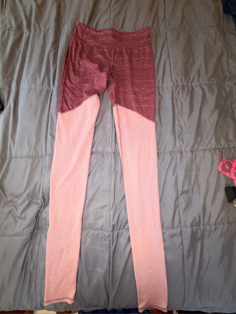Free People Movement Colorblock High Rise Leggings Mauve Burgundy XS